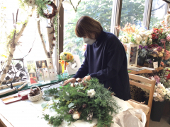 クリスマススワッグ作り クリスマススワッグ作り