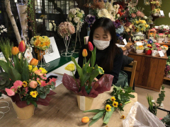 可愛い春の花アレンジレッスン