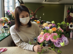 花束を作るレッスン