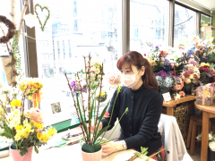 桃の花のフラワーアレンジ 桃の花のフラワーアレンジ