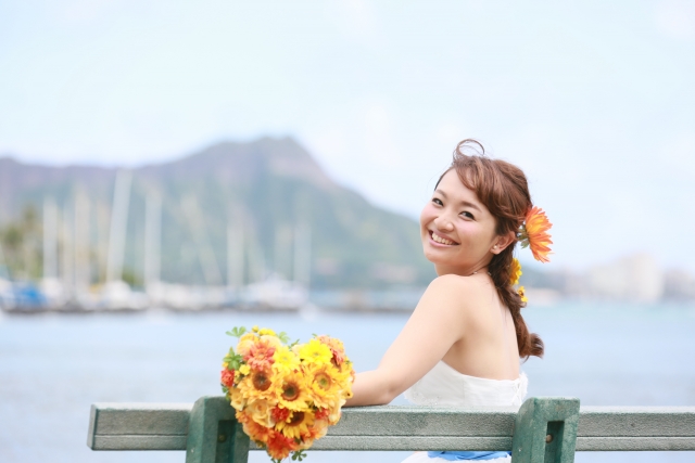 素敵な笑顔とハートのブーケ♪ 中島さんハワイ