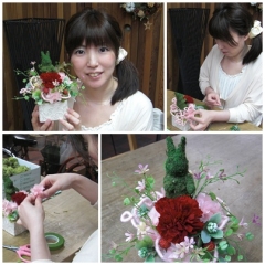 プリザーブドフラワーで作った可愛いアレンジ 土居さん20120502
