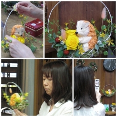 かわいいハリネズミを使って壁飾り 岡武さん20120505