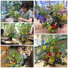 生花のアレンジ６月前半レッスン