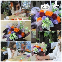 ハロウィンのプリザーブドフラワーミニブーケ