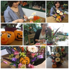 ハロウィンのフラワーアレンジ