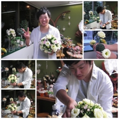 花婿さんが花嫁さんへ手作りブーケをサプライズプレゼント♥ 岡村さんブーケレッスン-1