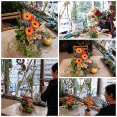 ハロウィンのフラワーアレンジレッスン