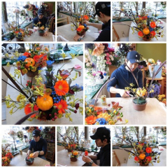 ハロウィンのフラワーアレンジ