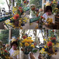 カラフルな秋の花でアレンジレッスン カラフルな秋の花でアレンジレッスン